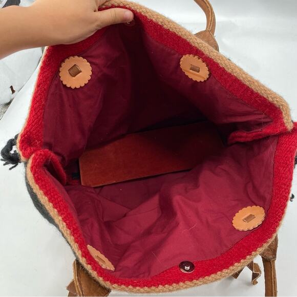 ❤️ Southwestern red wool tote bag - Picture 4 of 4